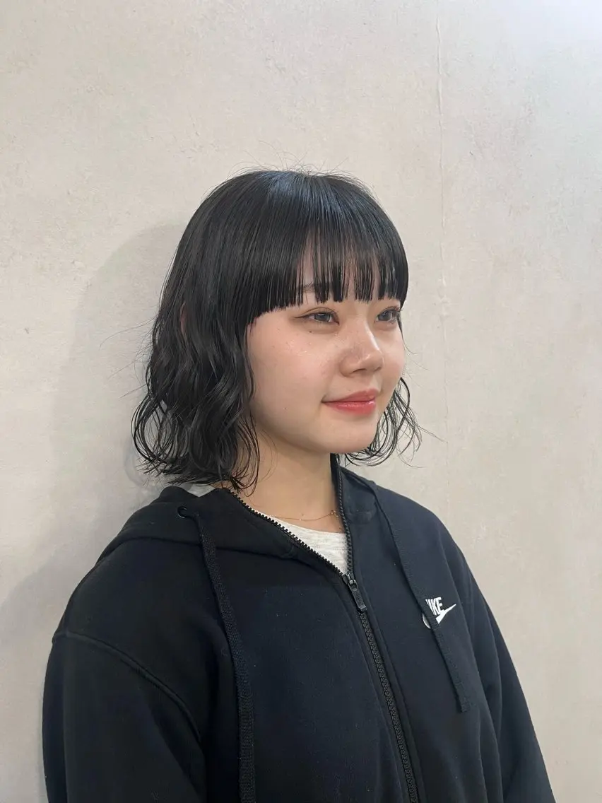 ミディアム パーマ 佐藤 雅のヘアスタイル