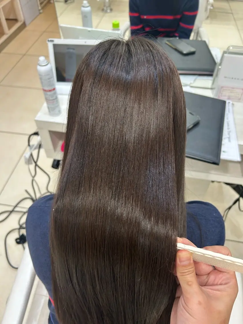 ロング カット 縮毛矯正 【髪質改善カラー】 瀧田嵐士🇰🇷のヘアスタイル