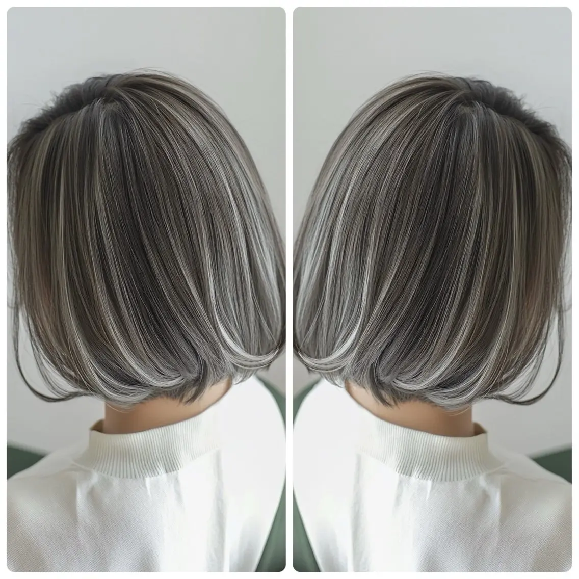 ミディアム ハイライト カット ヘアカラー 保子 祐里香のヘアスタイル