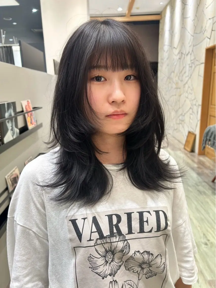 セミロング カラー カット ヘアカラー トリートメント k-two☁あべの/ パーマ/Touaのヘアスタイル