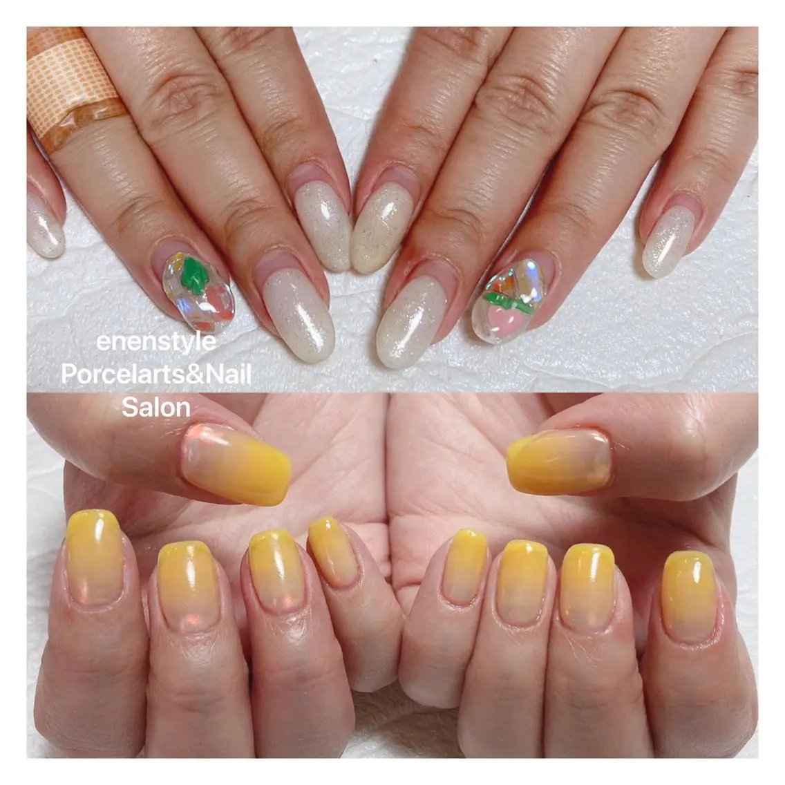 ミディアム ネイル ハンドネイル 🐾enen style 🐾のネイルデザイン