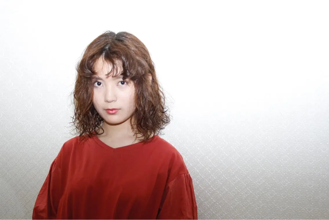 ミディアム カラー パーマ ミディアムパーマ ボブ 木村 美菜のヘアスタイル