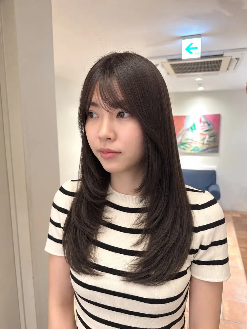 ロング カラー カット ヘアカラー トリートメント ヤスマルユイカ 髪質改善/透明カラーのヘアスタイル