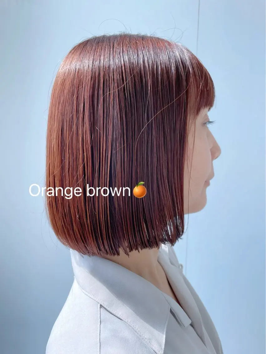 ショート カラー ブラウンカラー オレンジ オレンジブラウン LiTA 浜線店 かなえみゆうのヘアスタイル