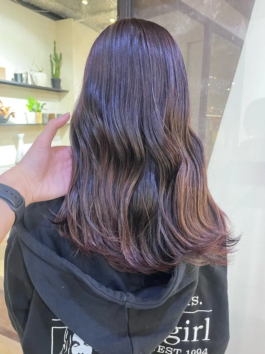 セミロング カラー ラベンダーカラー ピンクカラー ピンクラベンダー 友輝 /札幌美容師のヘアスタイル