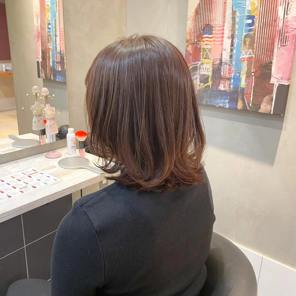 ミディアム ヘアアレンジ ボブレイヤー ボブ レイヤーカット 新宿/顔周りカット/ レイヤー/がっきーのヘアスタイル