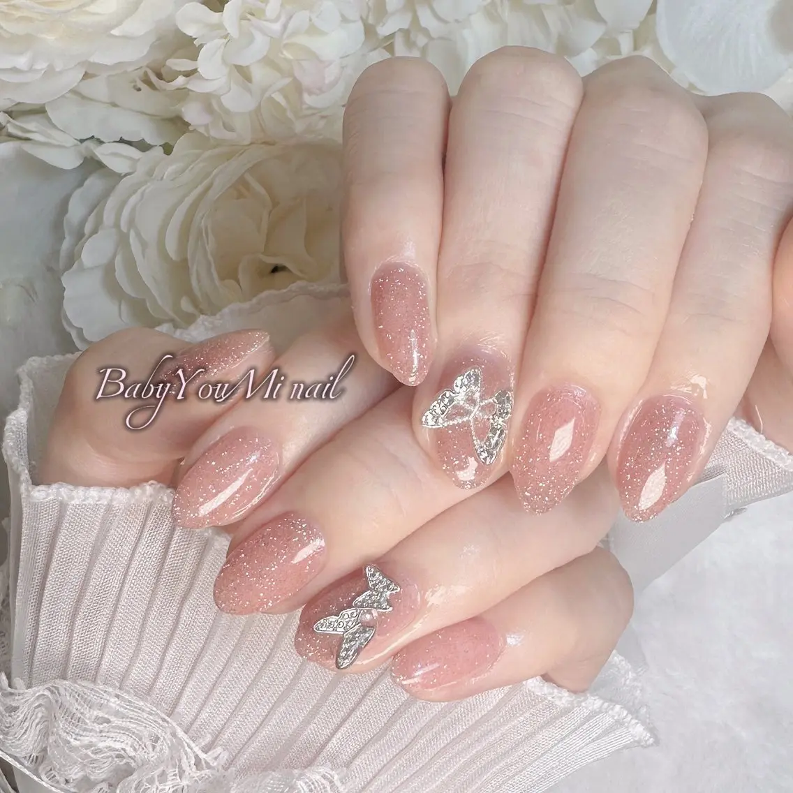 ネイル オーロラネイル 成人式 フットネイル フレンチネイル ジェルネイル ハンドネイル BabyYouMi nailのネイルデザイン