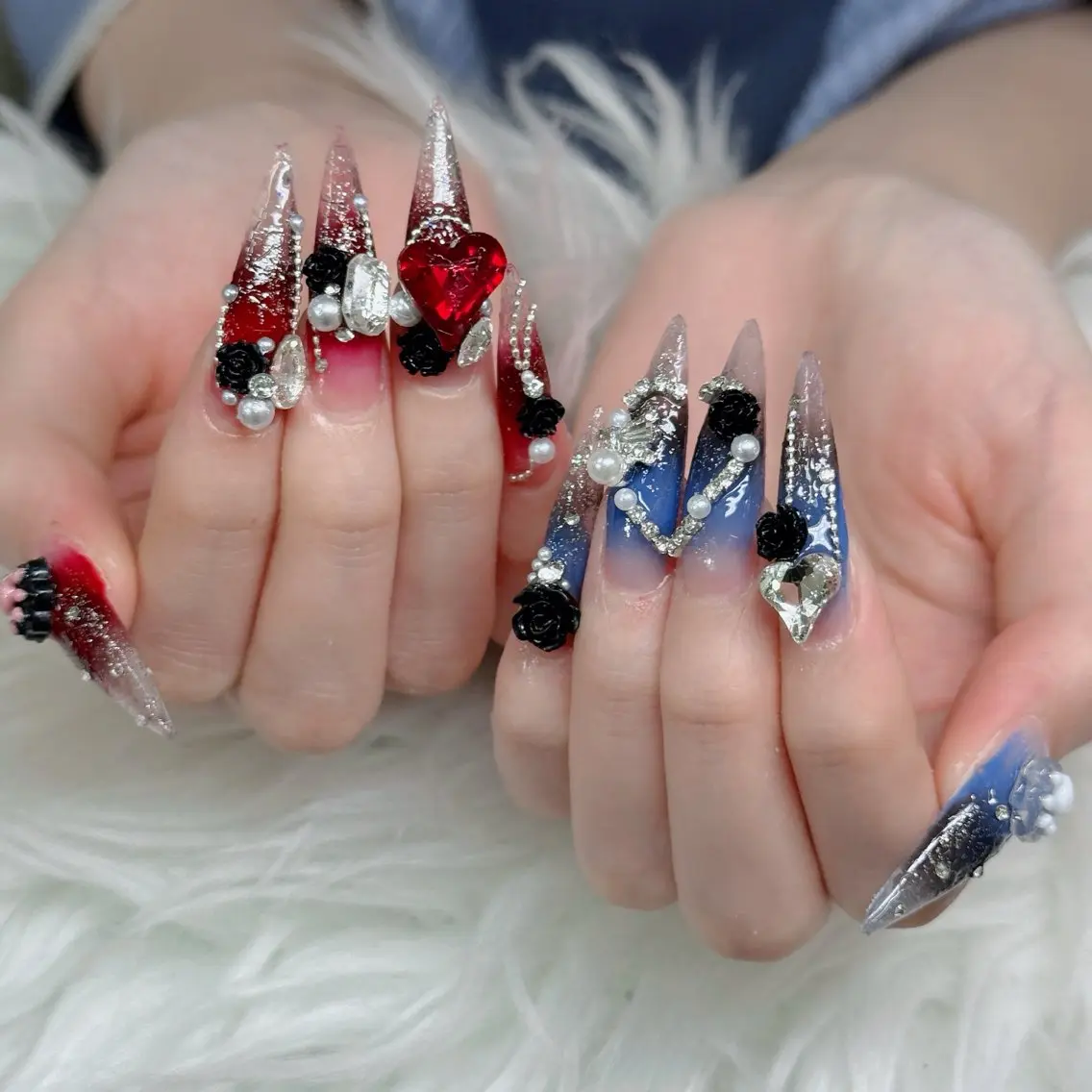 ネイル フットネイル フレンチネイル グラデーション 韓国ネイル ロングネイル ハンドネイル Hani Nail Salonのネイルデザイン