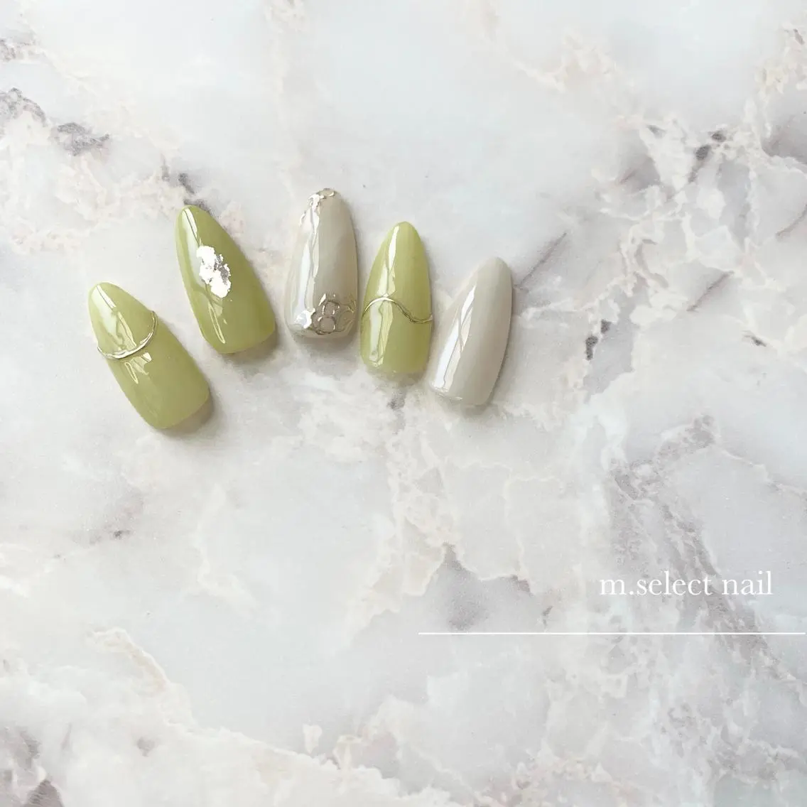 ネイル アートネイル ピスタチオネイル m.select nailのネイルデザイン