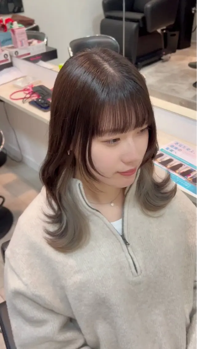 セミロング カラー ヘアアレンジ メンズ 代表🎀 ふわモテ愛 され髪🩷yumiのヘアスタイル