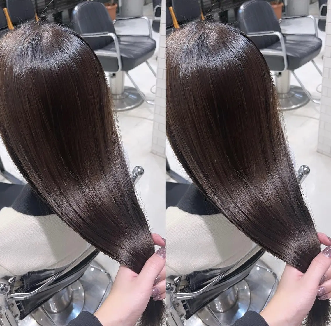 ロング カラー パーマ ヘアアレンジ ベージュカラー グレージュ ハイライトカラー イルミナカラー シアーベージュ 透明感カラー✂︎ /縮毛矯正/YUKAのヘアスタイル