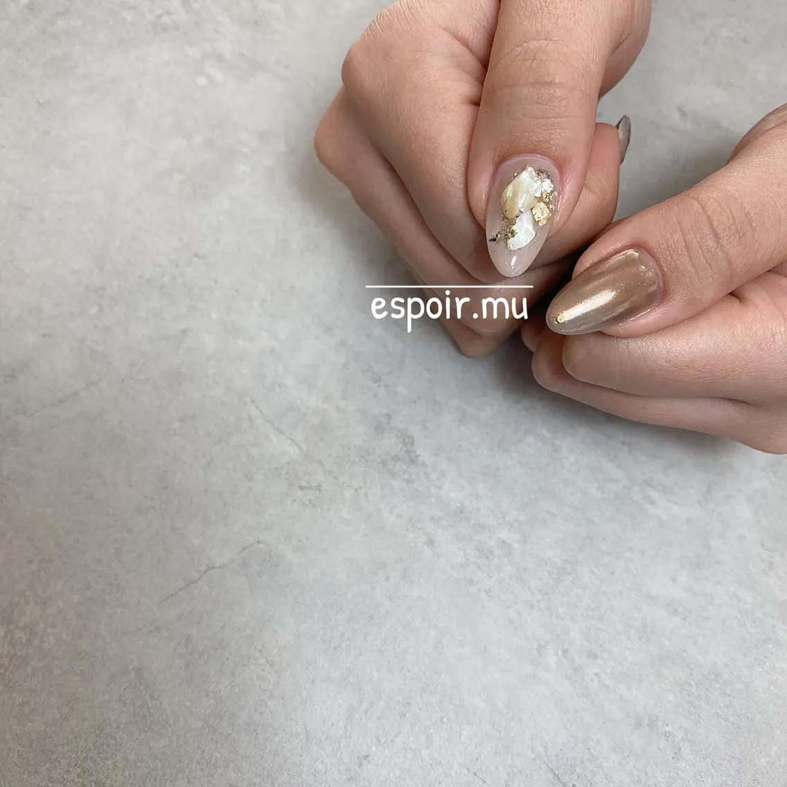 ロング ネイル espoir. muのネイルデザイン