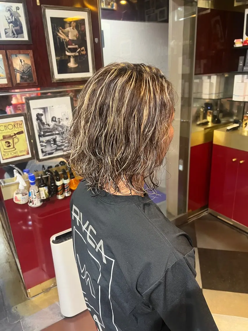 ショート カラー パーマ メンズ パーマ 横浜カラーパーマ 特殊/ 平林侑馬のヘアスタイル
