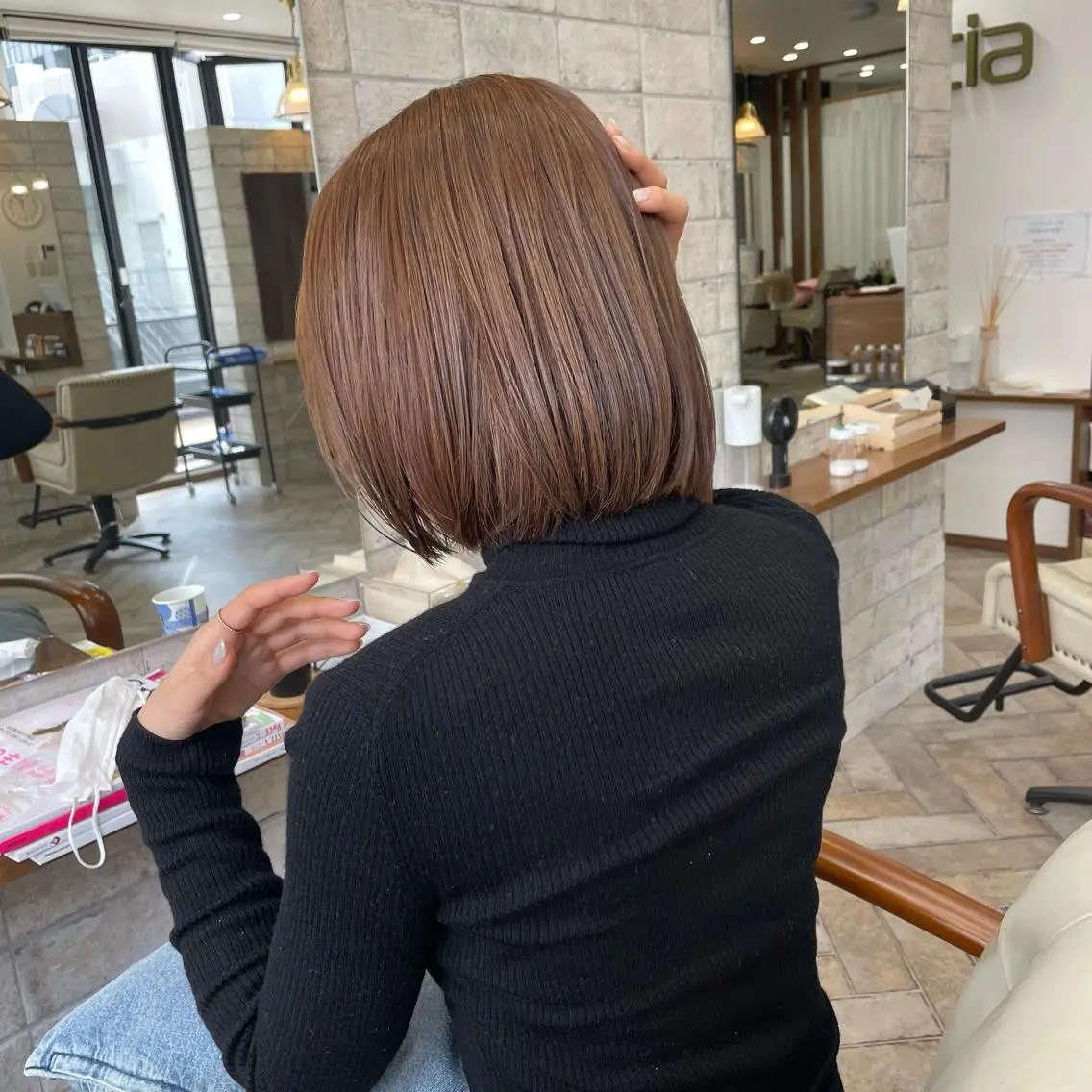 ミディアム カラー 髪質改善 中川　翔のヘアスタイル