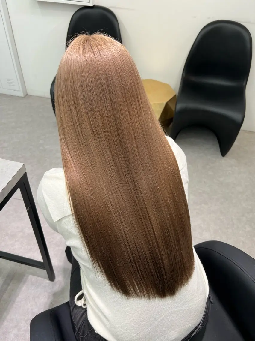 ロング カラー ベージュカラー ブリーチ 透明感カラー トリートメント 透明感ハイトーン🐩 原宿/yumekaのヘアスタイル