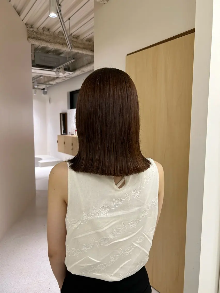 ミディアム 田中 樹奈のヘアスタイル