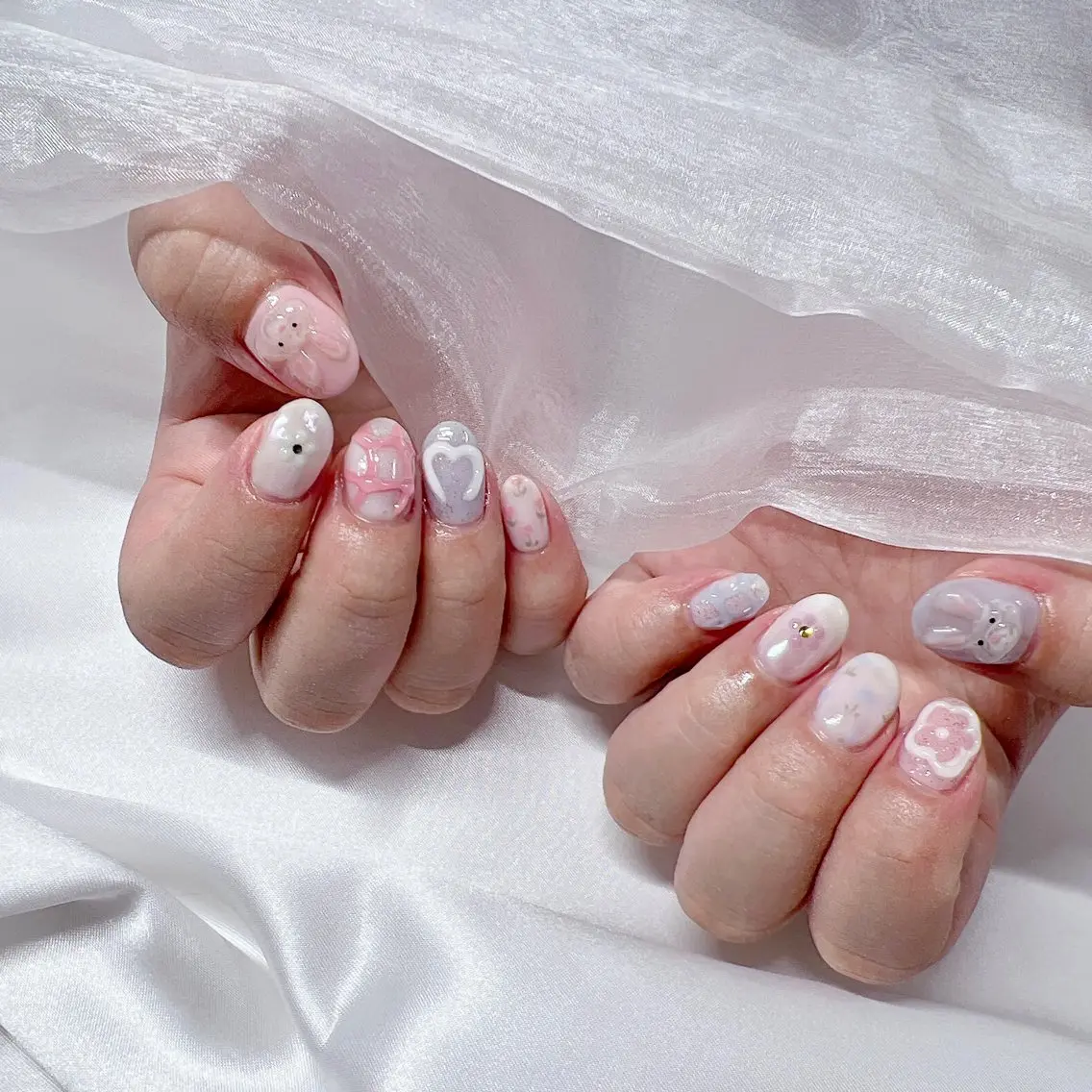 ネイル ジェルネイル 韓国ネイル 持ち込み ニュアンスネイル パラジェル nail salon Rewardのネイルデザイン