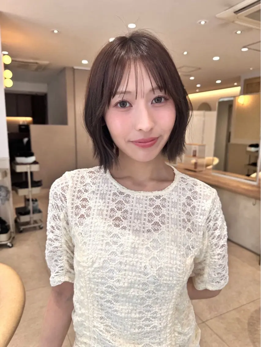 ショート カット ヘアカラー トリートメント 顔まわりカット/韓国 /くびれ巻き/ルカのヘアスタイル
