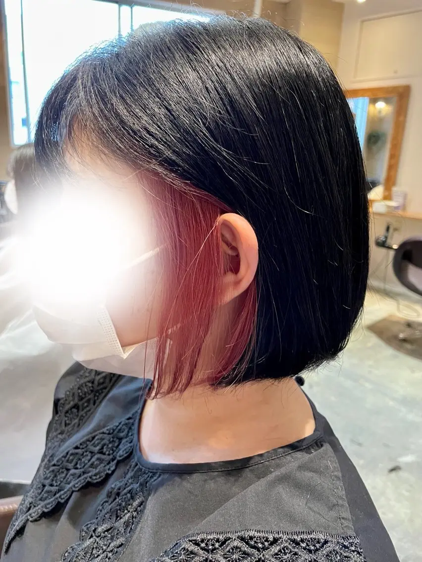 ミディアム カラー ヘアカラー トリートメント 🦋REISA🦋 エクステ×ハイトーンのヘアスタイル