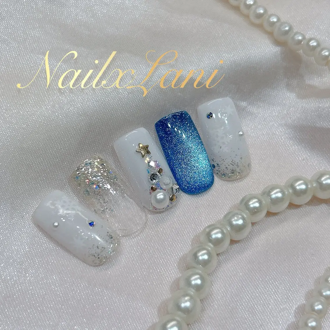 ネイル フットネイル ジェルネイル マグネットネイル パラジェル 冬ネイル Nail×Lani 深爪矯正対応◎のネイルデザイン