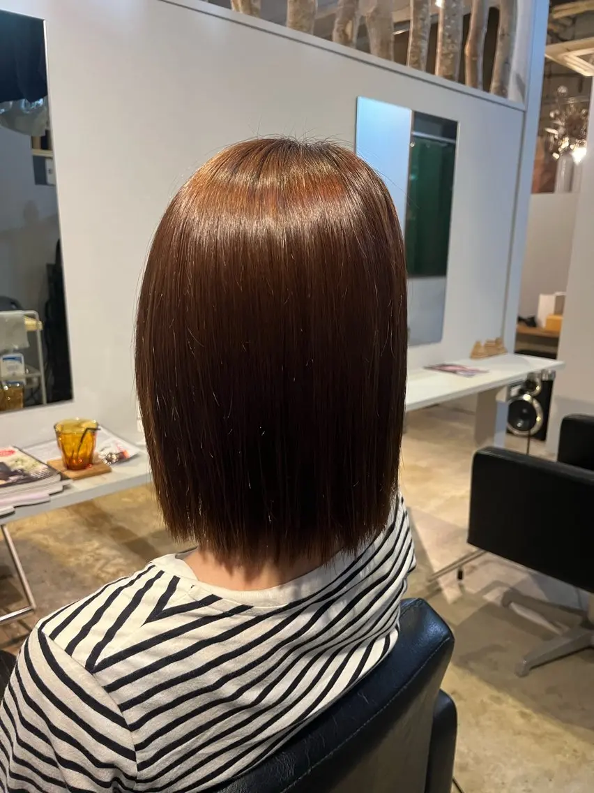 ミディアム 酸性ストレート 縮毛矯正 三上 琳のヘアスタイル