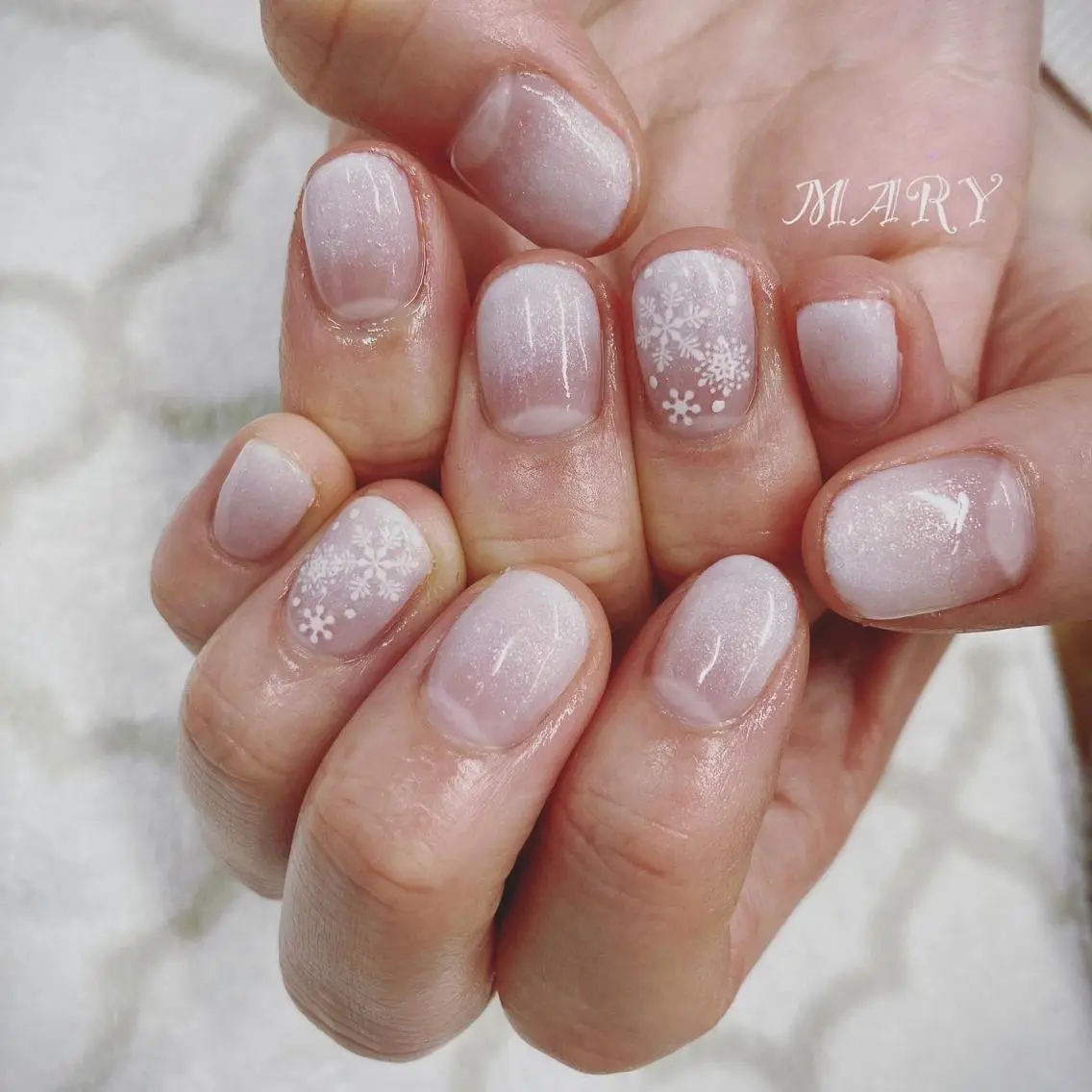 ネイル ホワイト Mary nail .narumiのネイルデザイン