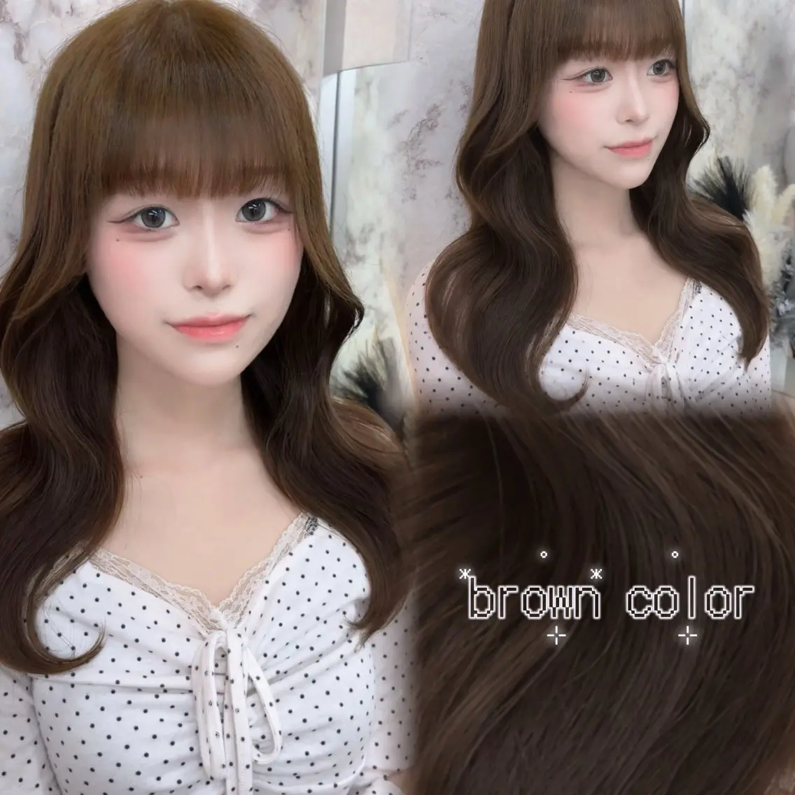 ミディアム カラー ヘアカラー トリートメント 🍓みのり🍓/大宮 /透明感カラー💖のヘアスタイル