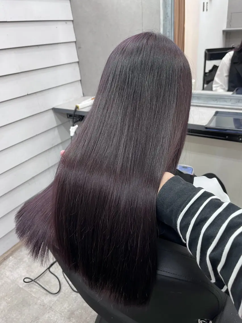 ミディアム カラー パープルカラー ヘアカラー トリートメント ダブルカラー メンズパーマ大成のヘアスタイル