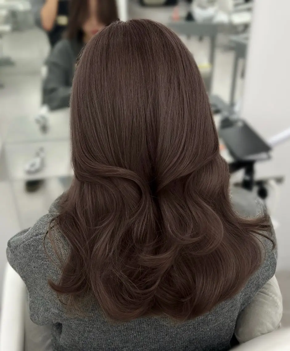 ロング カラー 透明感カラー グレージュ カット ヘアカラー トリートメント 韓国ヘア/顔周り ヘアセット/加藤優里のヘアスタイル