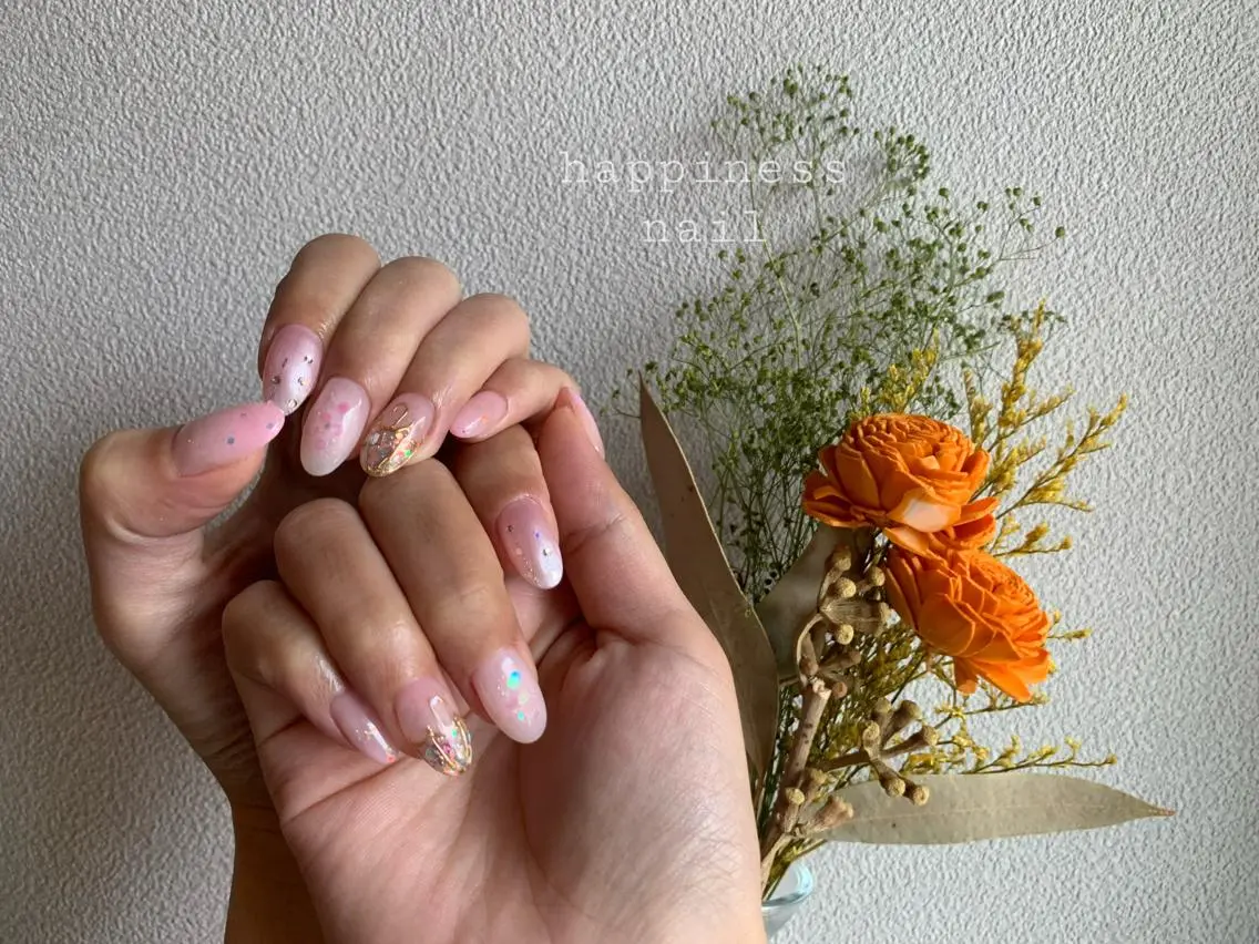 ネイル ジェルネイル ロングネイル スカルプネイル ネイルチップ ワンホンネイル happiness nailのネイルデザイン