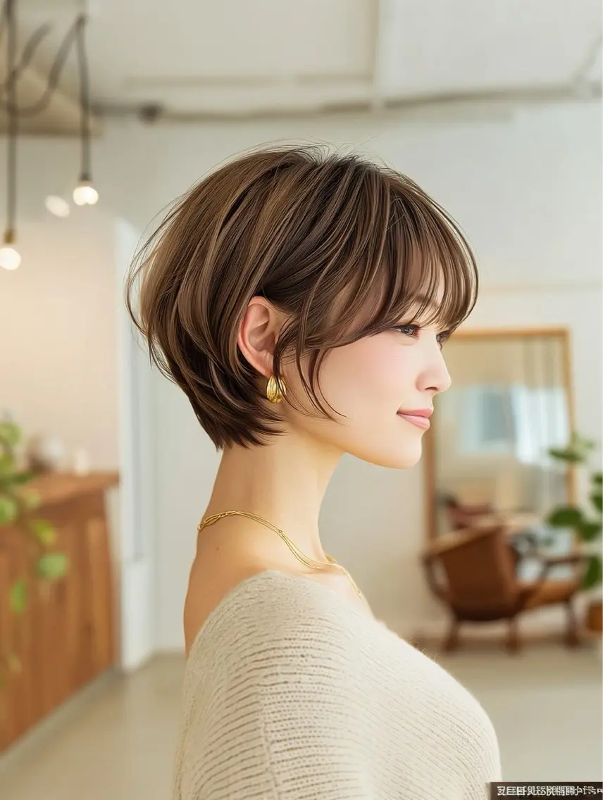 ショート ショートボブ 丸みショート ボブ 顔周りカット レイヤーカット カット トリートメント 🌿京都丸みショート /小倉徒歩4分/多田のヘアスタイル