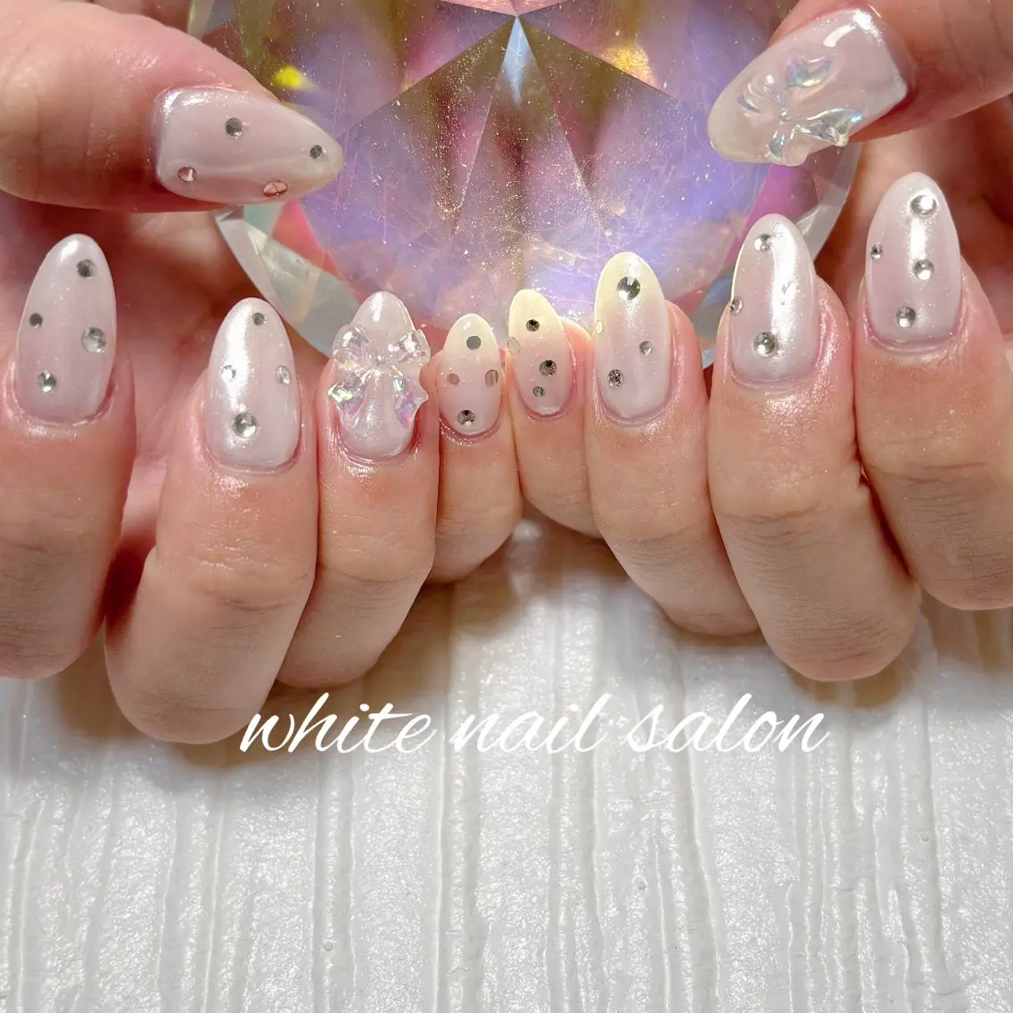 ネイル フットネイル ラメ(グリッター) 持ち込み ハンドネイル white nail salonのネイルデザイン