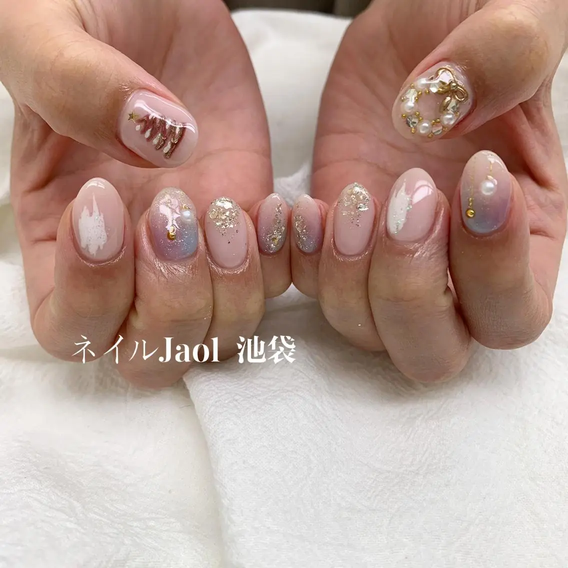 ショート クリスマス ネイルJaol 池袋のネイルデザイン