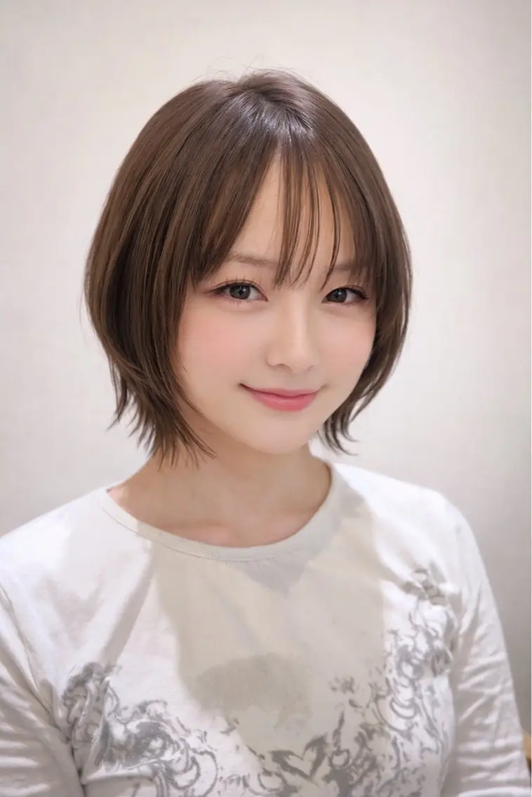 ミディアム カット ヘアカラー トリートメント ヘッドスパ 久木原 ゆりのヘアスタイル