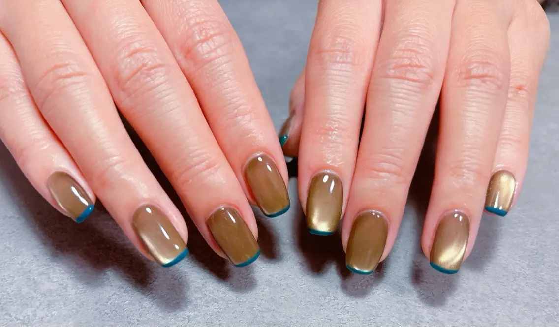ネイル アートネイル フレンチネイル マグネットネイル 冬ネイル クリスマス ハンドネイル ハンドケア 💫ゆか_ Nailartistのネイルデザイン