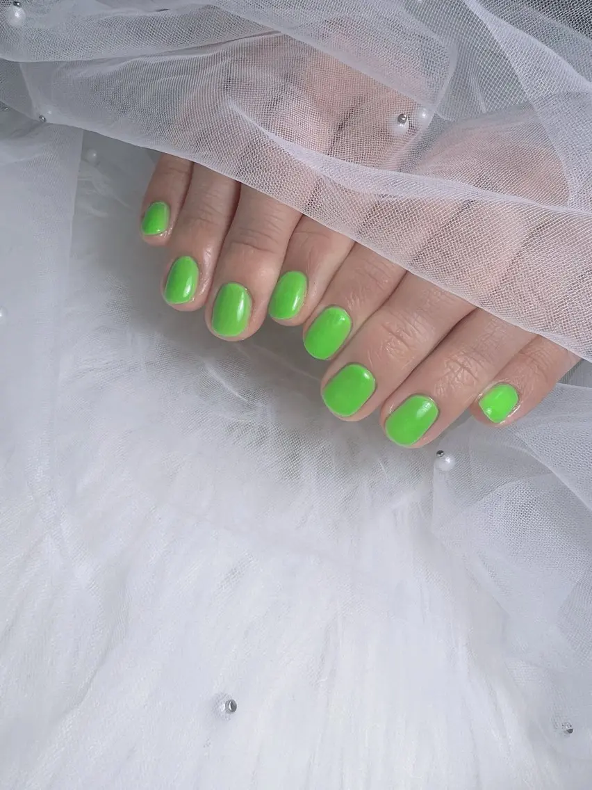ネイル グリーン ハンドネイル nail salon Noël_赤磐のネイルデザイン
