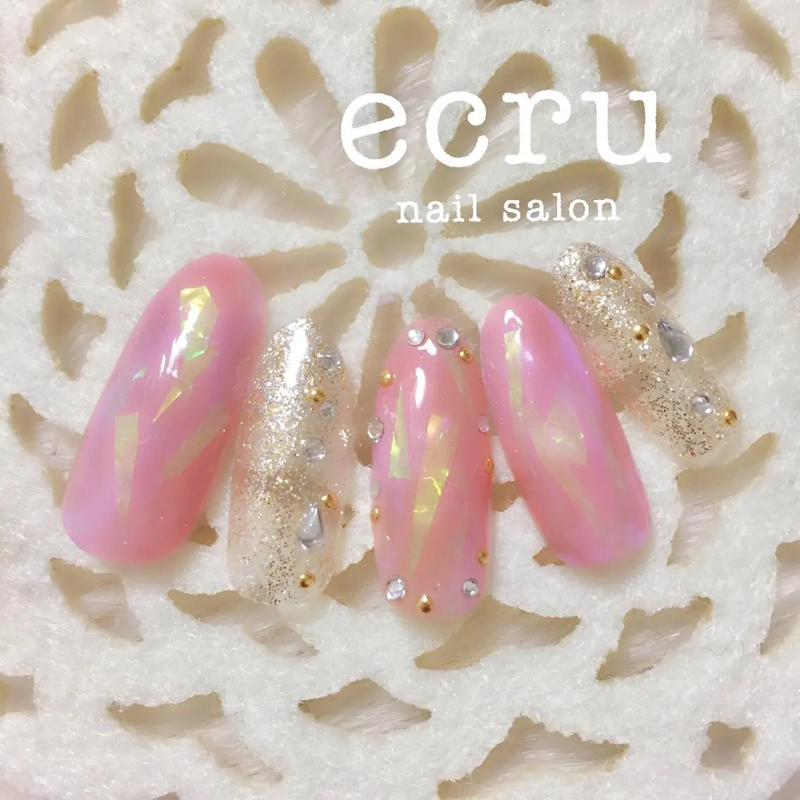 ネイル アートネイル オーロラネイル ジェルネイル ニュアンスネイル ecru nail 長谷川まきのネイルデザイン
