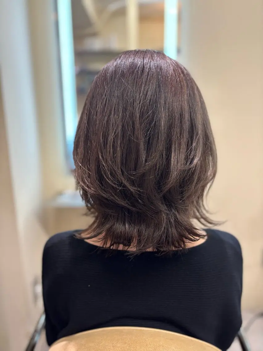 ミディアム カット ヘアカラー トリートメント 似合わせ💖トレンド ✨TAKAMI😊のヘアスタイル