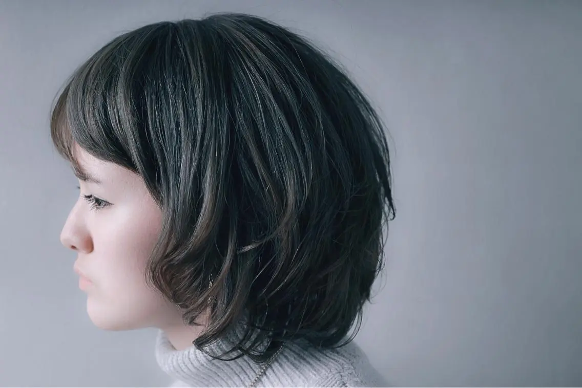 ショート ミディアム カラー パーマ 川間 将彦のヘアスタイル