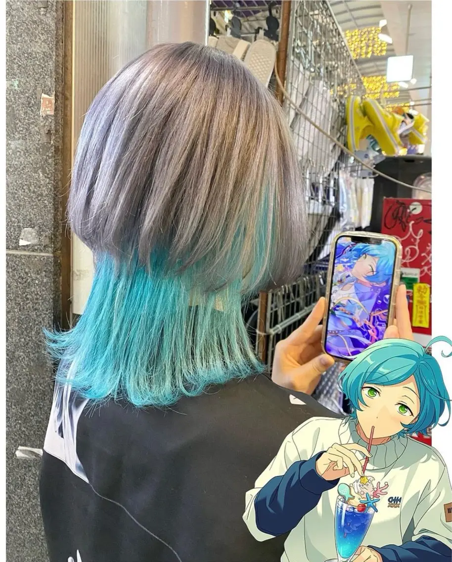 ショート カラー ウルフカット ヘアカラー TSUNO🦖 派手髪/オタク美容師のヘアスタイル