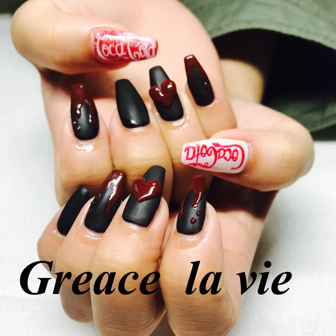 ロング カラー パーマ ヘアアレンジ キッズ ネイル マツエク・マツパ Greace  la vieのネイルデザイン