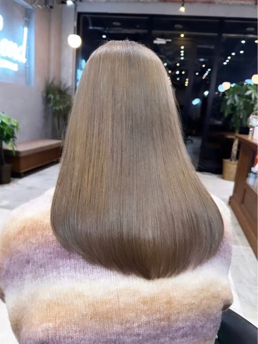 セミロング カラー 透明感カラー🤎 中川智帆のヘアスタイル