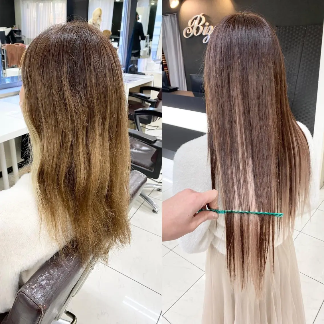 ロング ヘアカラー エクステ 外れにくいエク💚 EST梅田TAKIのヘアスタイル