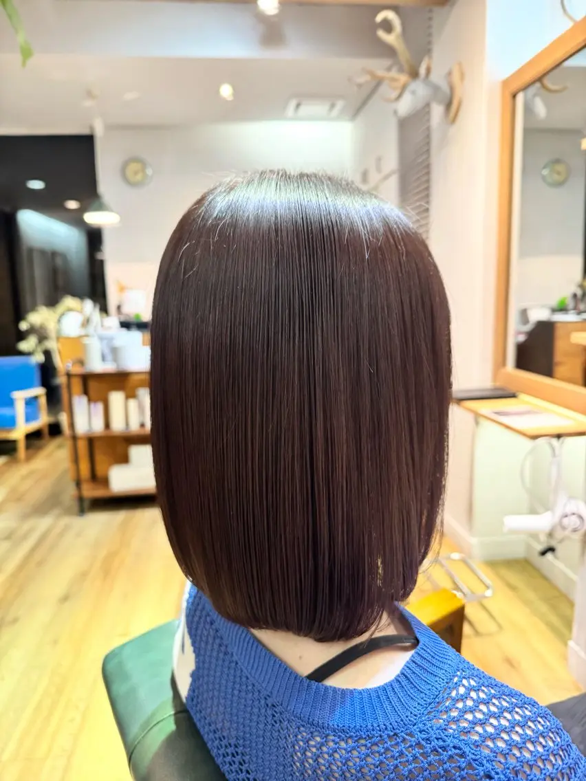 ミディアム カラー 髪質改善 ツキダテ ユイのヘアスタイル