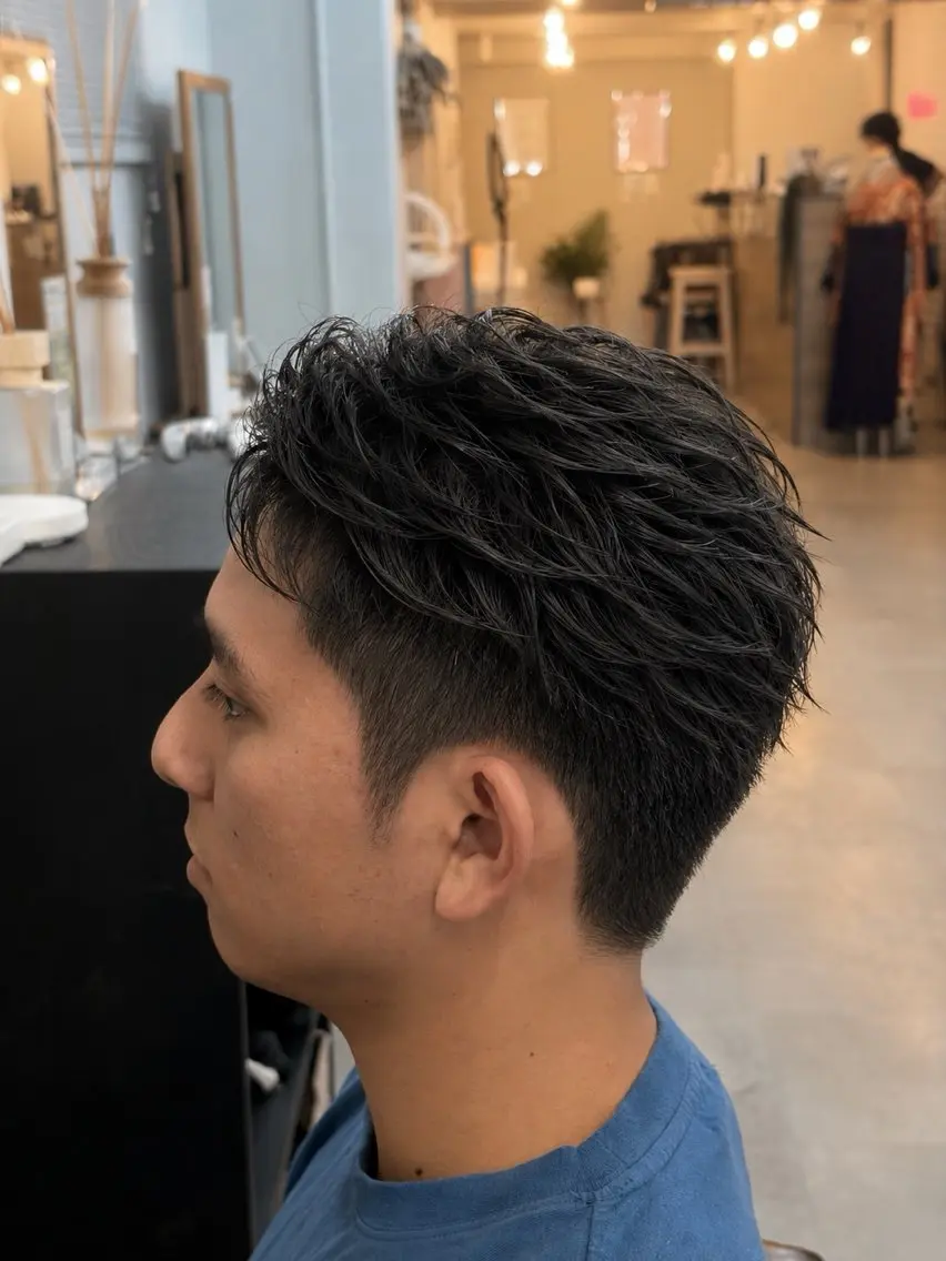 ショート パーマ メンズ メンズパーマ ショートヘア カット パーマ 店長⚜️メンズカット パーマ⚜️則次亮哉のヘアスタイル