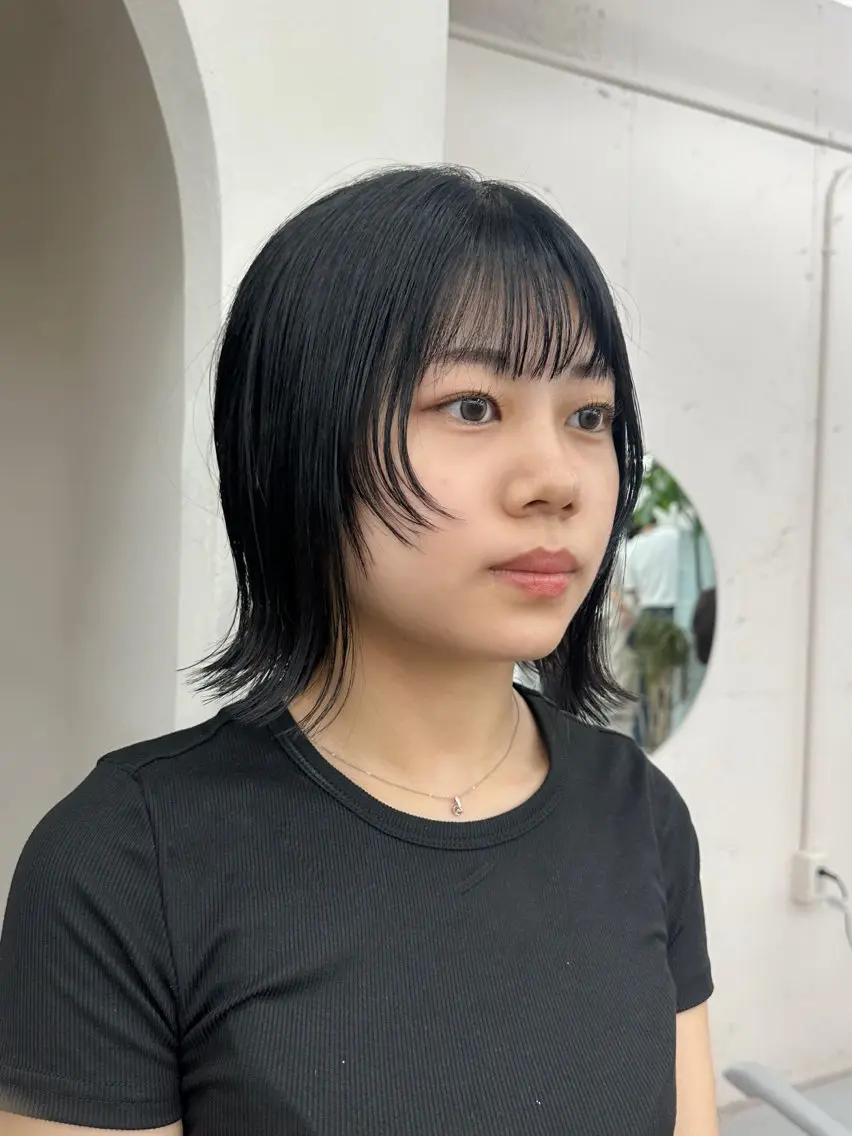 ミディアム ボブレイヤー ボブ 顔まわりレイヤー 顔周りカット レイヤーカット vibe/ 名古屋駅/野田 侑作のヘアスタイル