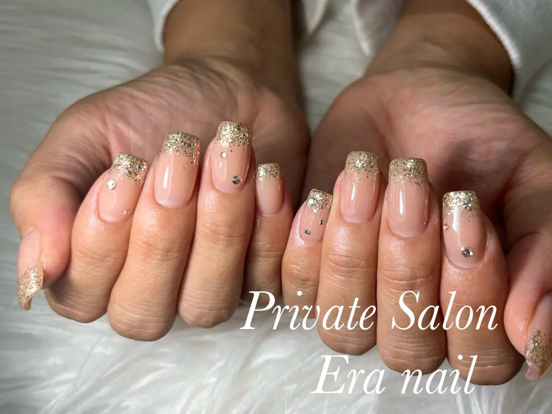 ネイル ラメ(グリッター) ラメグラデーション ハンドネイル Era nailのネイルデザイン