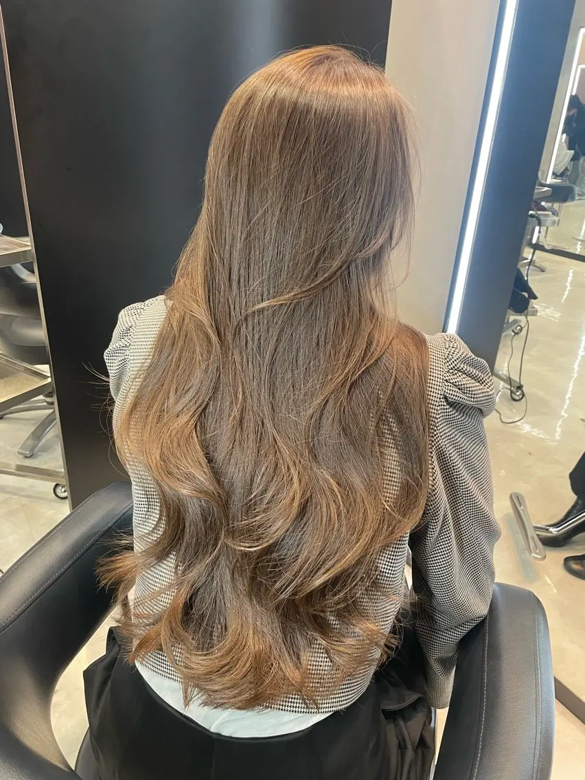 ロング カット ヘアカラー 韓国✖️網紅🖤 パーマYURIYAのヘアスタイル