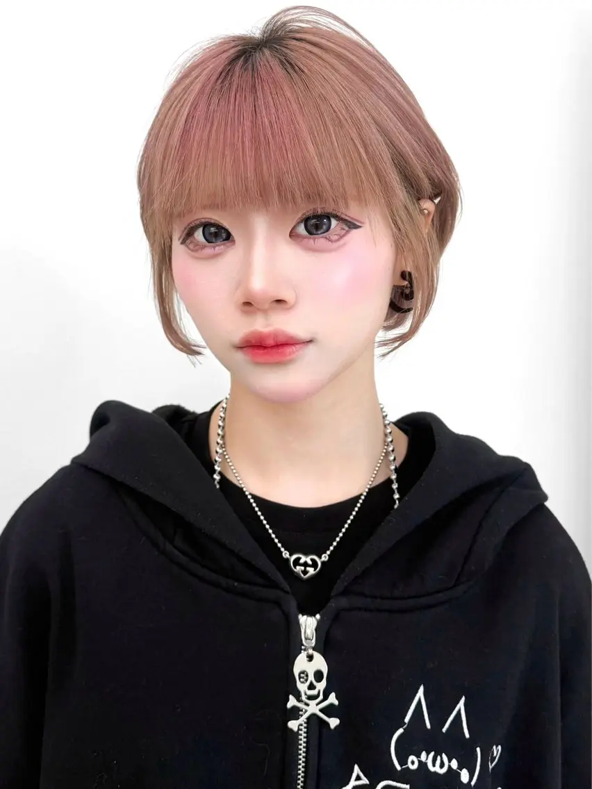 ショート カラー ヘアアレンジ 縮毛矯正🤍 盛れるボブ/ひかりのヘアスタイル
