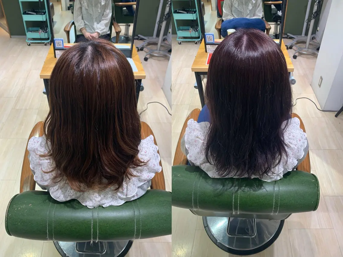 ミディアム カラー アッシュ 透明感カラー ラベンダーカラー ラベンダーアッシュ オレンジ パラッチ MIKAのヘアスタイル